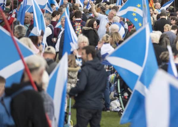 The march in Dumfries followed a record turn out at a similar event in Glasgow