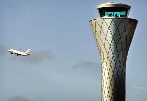 Monitors have been installed to record plane noise near Edinburgh Airport. Picture: David Moir