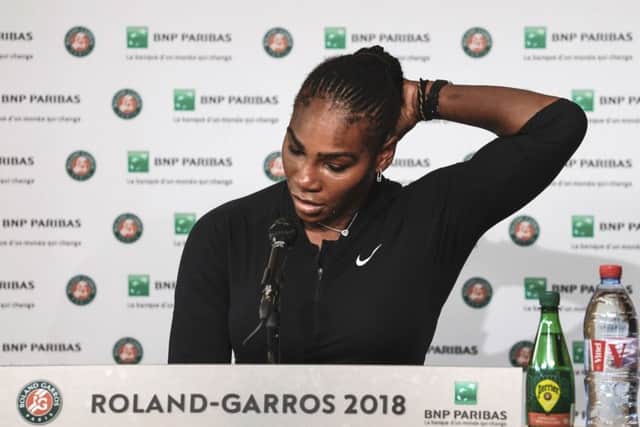 Serena Williams explains why she pulled out of the French Open. Picture: Pauline Ballet / FFT via AP