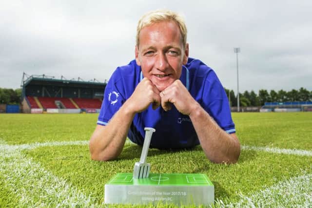 Graeme Glen with his trophy at Forthbank. Picture: SNS.
