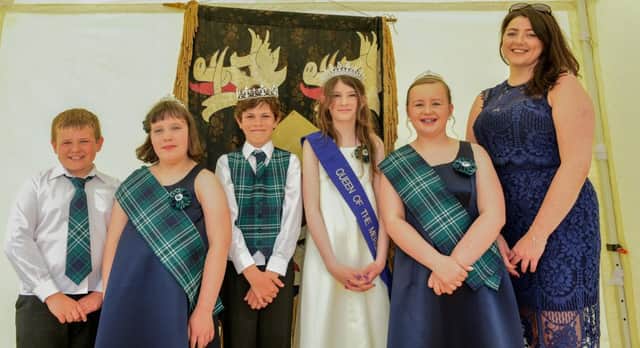 Swinton Gala Queen, Lily Mcmullan, the King, Jamie Morton and the attendants, Lily Jones, Kimberly Mann and James Burton