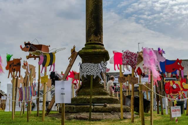 The pig dressing competition, in which villagers were invited to obtain a wooden pig shape and to produce their very own artwork was judged on Gala Day.