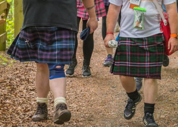 In a country where the national dress is a man in a tartan skirt, why are Scots upset by burkas, asks a Scotsman reader. Picture: Kiltwalk
