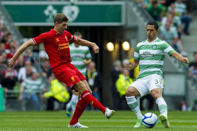 Steven Gerrard playing in a friendly against Celtic in 2013. Picture: SNS