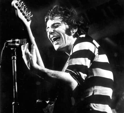 Alex Harvey in his trademark hooped top. The Glaswegian made a chart breakthrough in the 1970s with his Sensational Alex Harvey Band