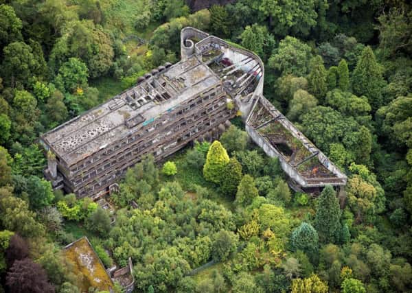 Aerial shot of the abandoned site of St Peters Seminary that has been abandoned since closing in 1989. Picture: SWNS