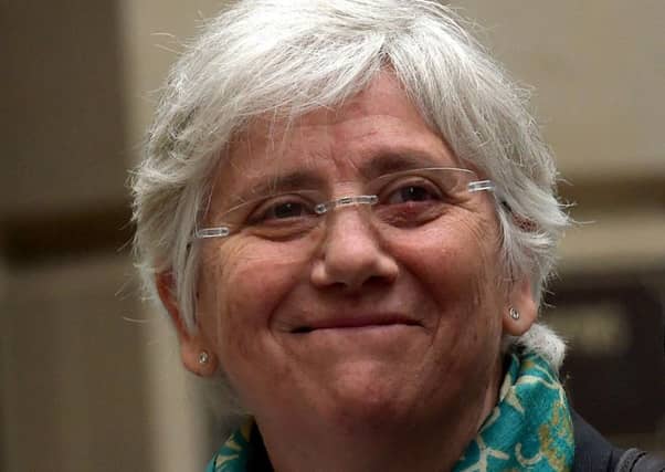 Clara Ponsati leaves Edinburgh Sheriff Court. Picture: Lisa Ferguson.