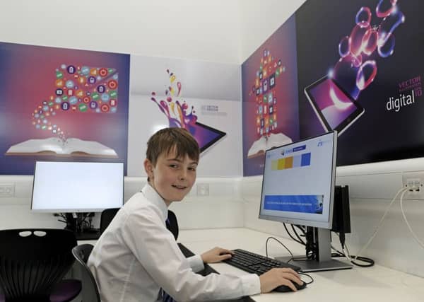 Lewis Letchford, a digital champion at the new Newbattle High School.