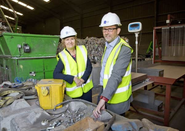 Environment secretary Roseanna Cunningham and Zero Waste Scotland chief executive Iain Gulland were on site to announce Â£1.7 of funding for Project Beacon, a pioneering new recycling hub based in Perthire. Picture:
Iain McLean
