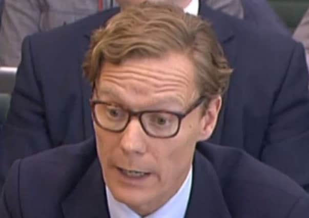 Former chief executive of Cambridge Analytica Alexander Nix giving evidence. Picture: PA Wire