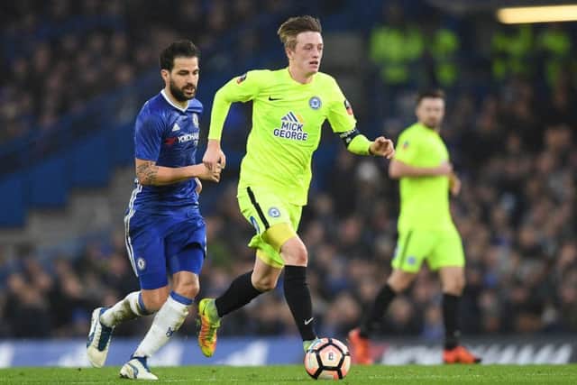 Chris Forrester playing against Chelsea at Stamford Bridge last January. Picture: Getty
