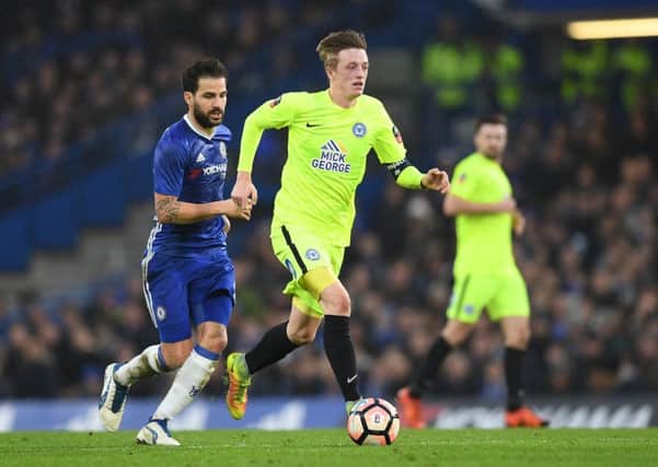 Chris Forrester playing against Chelsea at Stamford Bridge last January. Picture: Getty