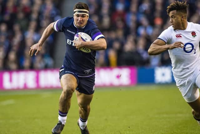 Scotland's Stuart McInally on the charge against England. Picture: Bill Murray/SNS/SRU