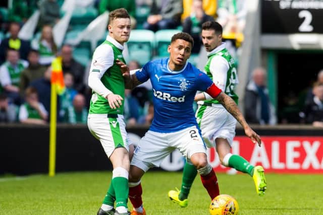 Brandon Barker in action for Hibs against Rangers. Picture: SNS/Rob Casey