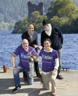 VisitScotland's Chris Taylor, Loch Ness Project leader Adrian Shine, Professor Neil Gemmell and Christina Lynggaard of the Super Natural History Team