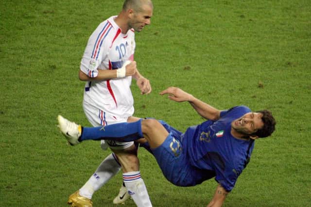 Zinedine Zidane ends his playing career on a spectacular low. Photograph: AFP/Getty