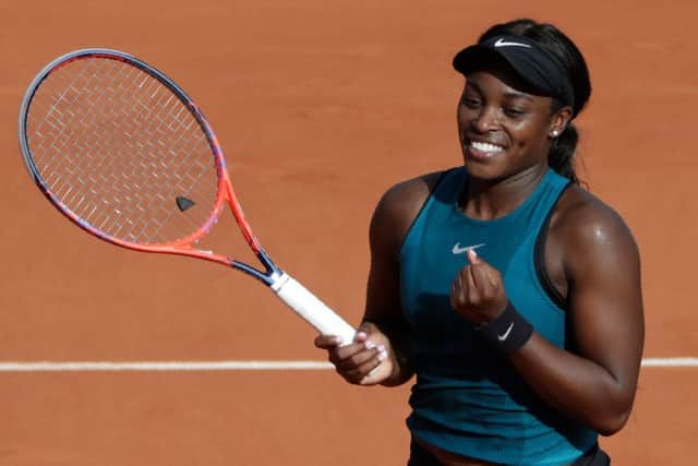 Sloane Stephens celebrates her semi-final victory over Madison Keys. Picture: AFP/Getty