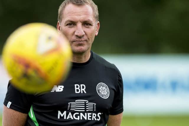 Celtic manager Brendan Rodgers oversees pre-season training last summer. Picture: SNS/Craig Williamson
