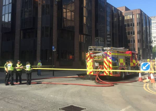 Cadogan Street in Glasgow city centre was closed this morning