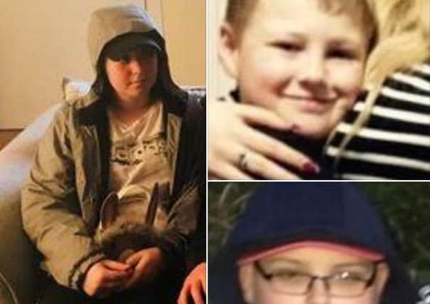 The three missing children. Picture: Police Scotland