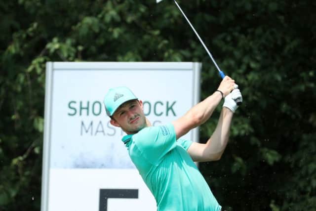 Connor Syme tees off at the fifth near the start of a momentous final round in Austria. Picture: Matthew Lewis/Getty Images