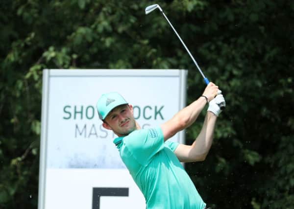Connor Syme tees off at the fifth near the start of a momentous final round in Austria. Picture: Matthew Lewis/Getty Images