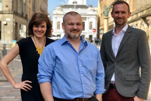 Katie Clark (producer), Paul Crabb (director) and Neil McDonald (PR director) of Media Zoo. Picture: Contributed