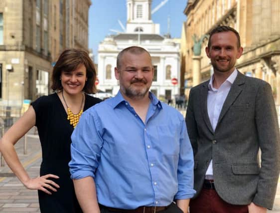 Katie Clark (producer), Paul Crabb (director) and Neil McDonald (PR director) of Media Zoo. Picture: Contributed