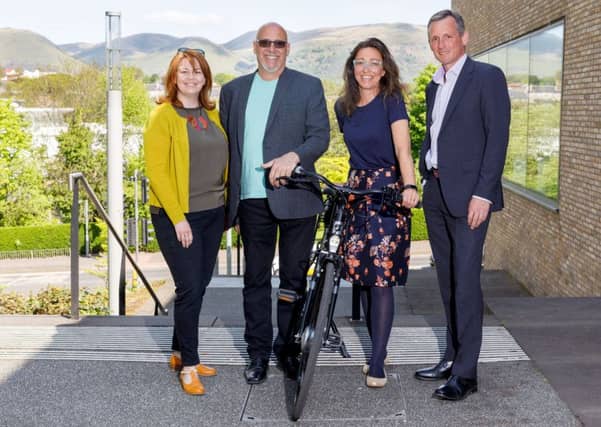 Left to right: Lynn Slavin, transport planning officer at Falkirk Council; Alain Ayotte, of Bewegen; Clara Walker, of Forth Environment Link; and Steve Revell, economic development officer at Falkirk Council