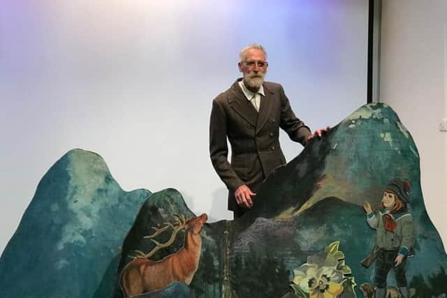 John Byrne was reunited with his pop-up book for the classic play at the National Library ahead of it going on display in Dundee in September.