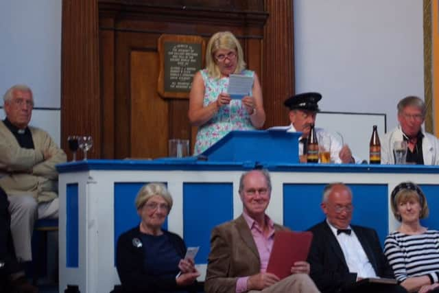 Rotary Club of Rothesay held their first murder mystery on Saturday 10th June.  Forty rotarians and friends enjoyed a fun filled evening working out who killed lord Heathcliff. Mrs. Withering finally confessed. The evening was a great success and certain to be repeated. Photo by Ronnie Falconer.