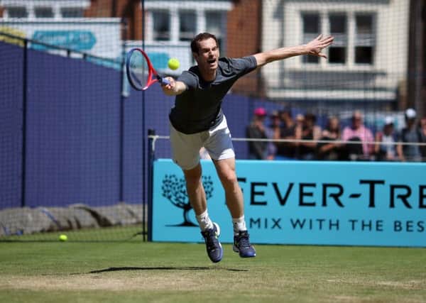 Andy Murray during a practice session at Queen's Club. Picture: Steven Paston/PA Wire
