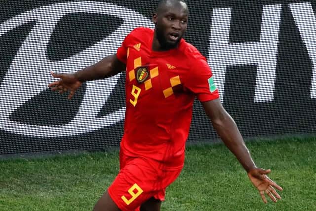 Belgium's forward Romelu Lukaku celebrates his second goal, his team's third, during the Russia 2018 World Cup Group G football match between Belgium and Panama at the Fisht Stadium in Sochi on June 18, 2018. / AFP PHOTO / Odd ANDERSEN / RESTRICTED TO EDITORIAL USE - NO MOBILE PUSH ALERTS/DOWNLOADSODD ANDERSEN/AFP/Getty Images