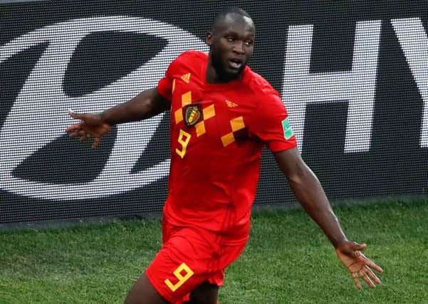 Belgium's forward Romelu Lukaku celebrates his second goal, his team's third, during the Russia 2018 World Cup Group G football match between Belgium and Panama at the Fisht Stadium in Sochi on June 18, 2018. / AFP PHOTO / Odd ANDERSEN / RESTRICTED TO EDITORIAL USE - NO MOBILE PUSH ALERTS/DOWNLOADSODD ANDERSEN/AFP/Getty Images
