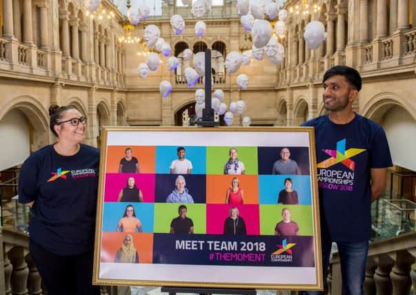 (L-R) Volunteers Suzy Perez Cameron and Yash Patel at Kelvingrove Museum in Glasgow. Picture: SNS