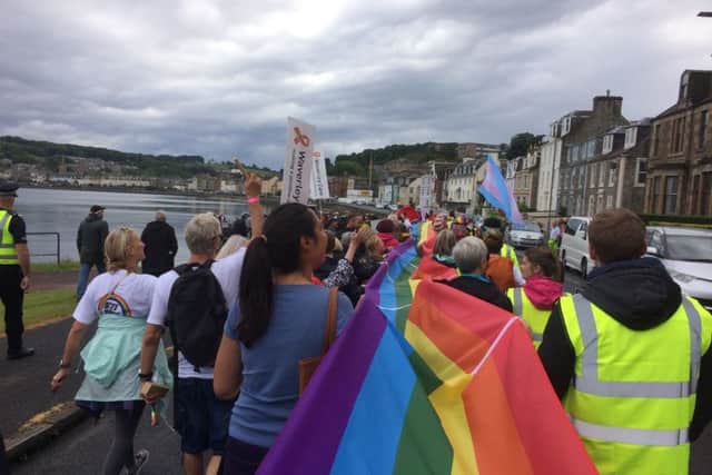 The first ever Bute Pride event, held in Rothesay.