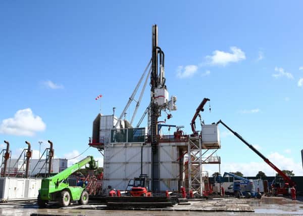Drilling rig at a shale gas exploration site. Picture: Dave Thompson/PA Wire