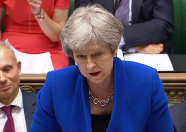 Prime Minister Theresa May speaks during Prime Minister's Questions in the House of Commons. Picture: PA Wire
