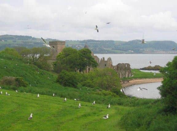 St Colm's Abbey on Inchcolm Island. Picture: Robert Webb, Geograph
