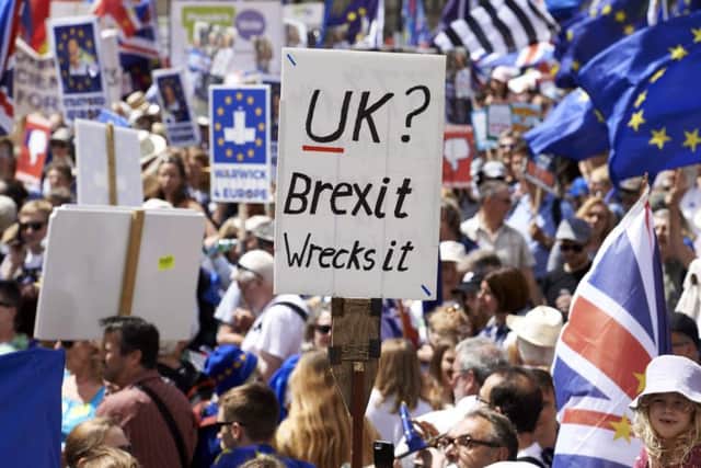 Demonstrators demand a Peoples Vote on the final Brexit deal in central London at the weekend. Picture: Niklas HALLE'NNIKLAS HALLE'N/AFP/Getty Images