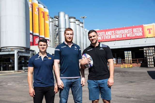 Damian Hoyland, Rob Harley and Adam Ashe help launch the new partnership. Picture: Contributed