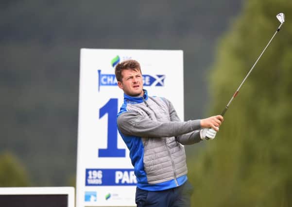 David Law tees off at the 10th at Macdonald Spey Valley in Aviemore on his way to a five-under 66. Picture: Getty Images