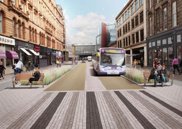 An artist's impression shows the planted areas and bus lanes.
