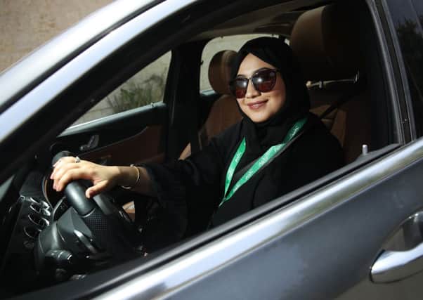 Fadya Fahad, 23, one of the first female drivers for Careem, a peer-to-peer ride sharing company similar to Uber. Picture: Getty