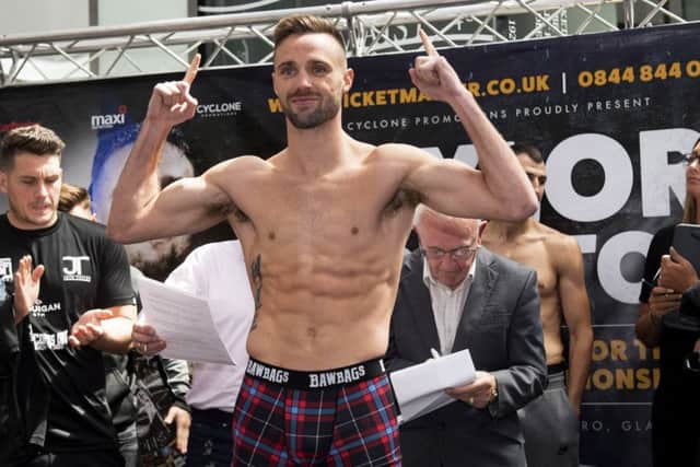 Josh Taylor at the weigh-in  for his fight against Viktor Postol. Picture: Craig Foy/SNS