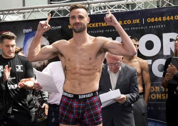 Josh Taylor at the weigh-in  for his fight against Viktor Postol. Picture: Craig Foy/SNS