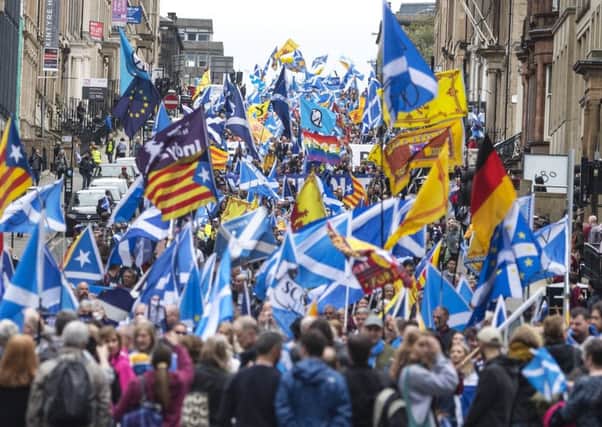 Thousands took part in the march, similar to this one held in Glasgow.