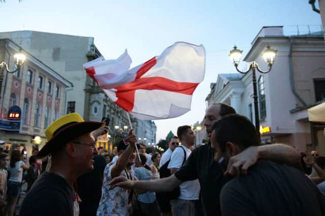 England fans in Nizhny Novgorod ahead of the match on Sunday against Panama at the 2018 FIFA World Cup in Russia. Picture: Aaron Chown/PA Wire