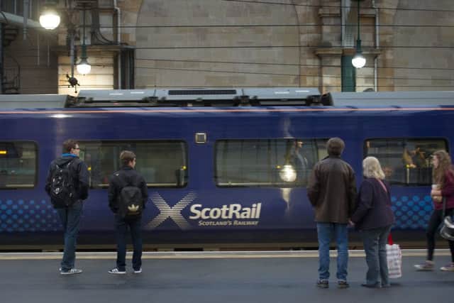 ScotRail is required to have a specific percentage of trains arrive on time during 13 periods across the year, but fell short throughout 2017/18. Picture: John Devlin
