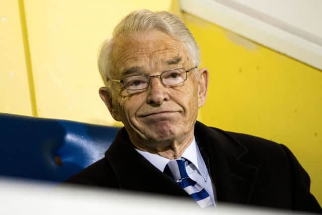 Douglas Rae pictured at Cappielow in 2014. The former Morton chairman has passed away at the age of 87. Picture: SNS Group